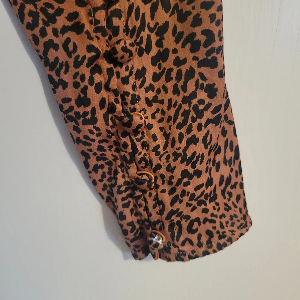 Free People- Animal Print Midi Dress - Picture 5 of 11